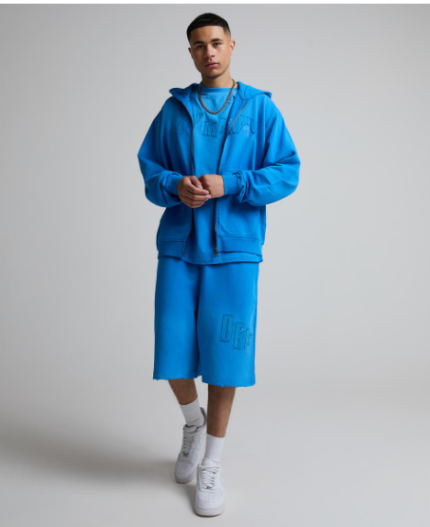 Selfmade Blue Applique Zip Through Hoodie (1)