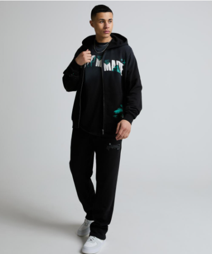 Selfmade Paint Splatter Zip Through Hoodie